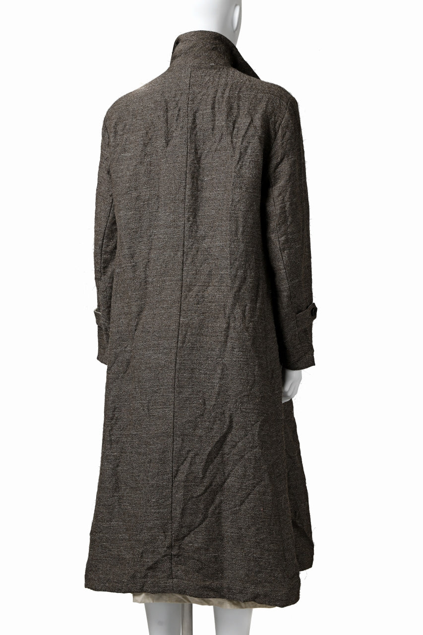 YUTA MATSUOKA double-breasted long coat / primitive wool (brown) - Image 25