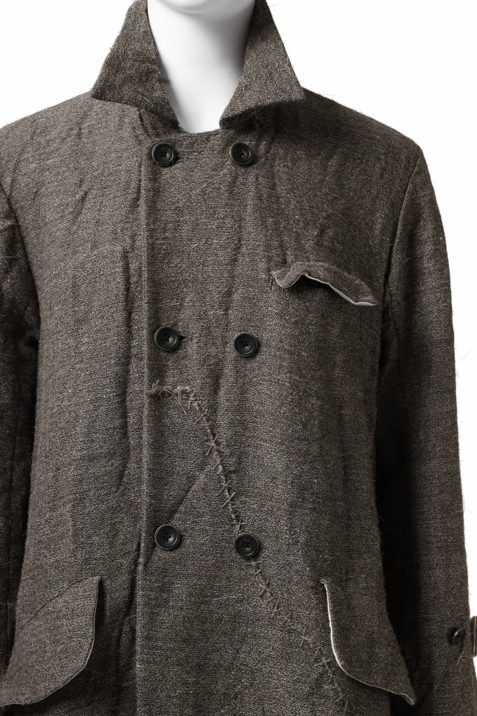 YUTA MATSUOKA double-breasted long coat / primitive wool (brown) - Image 27