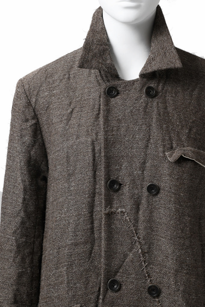 YUTA MATSUOKA double-breasted long coat / primitive wool (brown) - Image 29