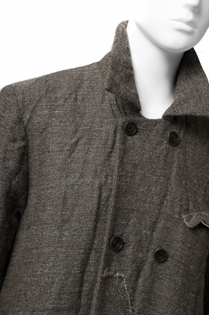 YUTA MATSUOKA double-breasted long coat / primitive wool (brown) - Image 30