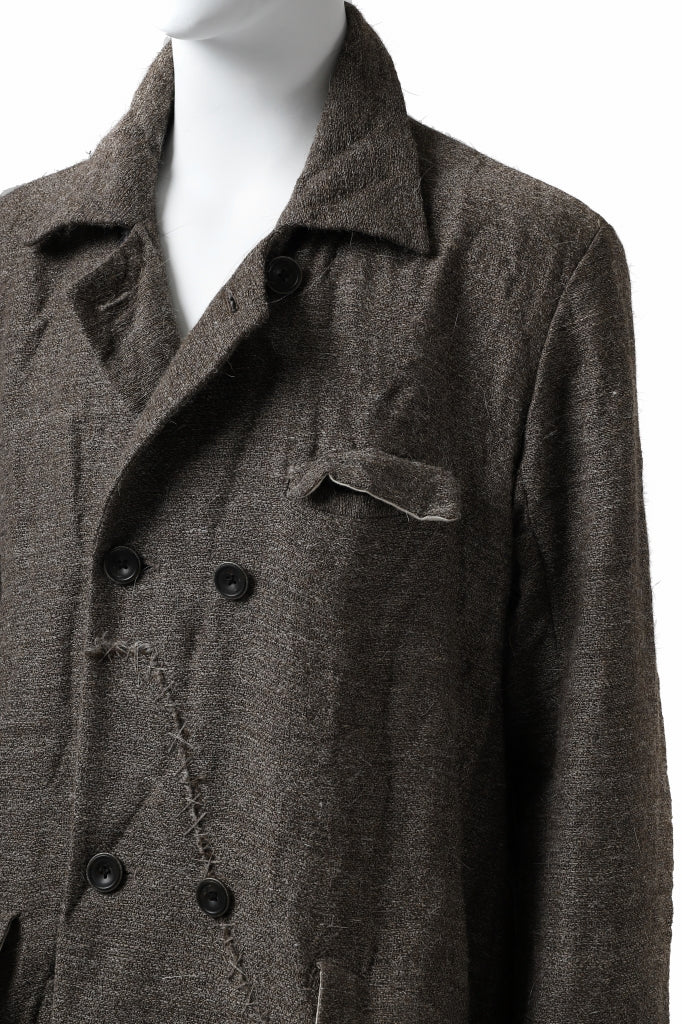 YUTA MATSUOKA double-breasted long coat / primitive wool (brown) - Image 32