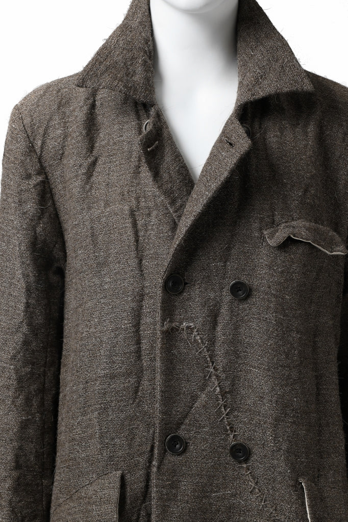 YUTA MATSUOKA double-breasted long coat / primitive wool (brown) - Image 33