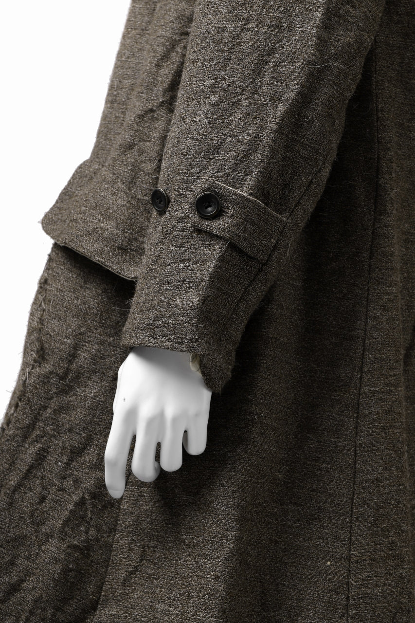 YUTA MATSUOKA double-breasted long coat / primitive wool (brown) - Image 41