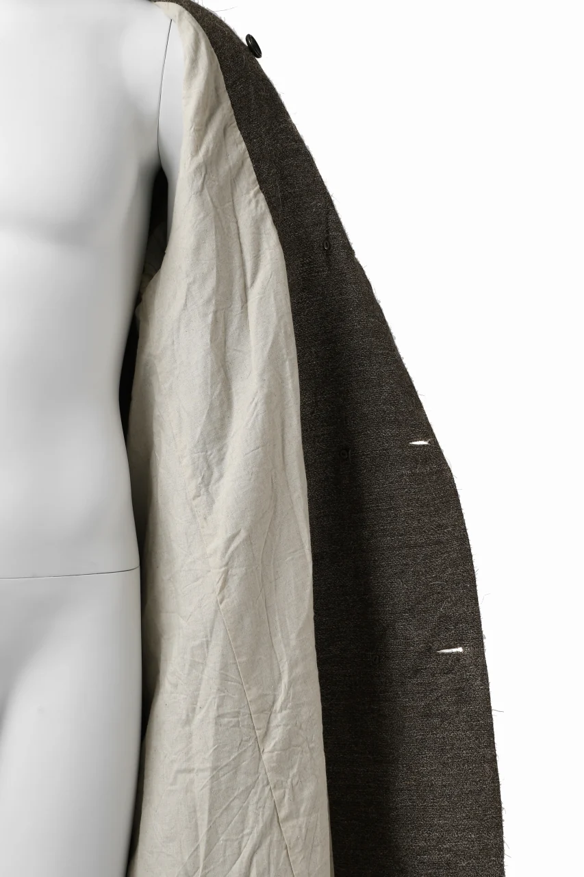 YUTA MATSUOKA double-breasted long coat / primitive wool (brown) - Image 46