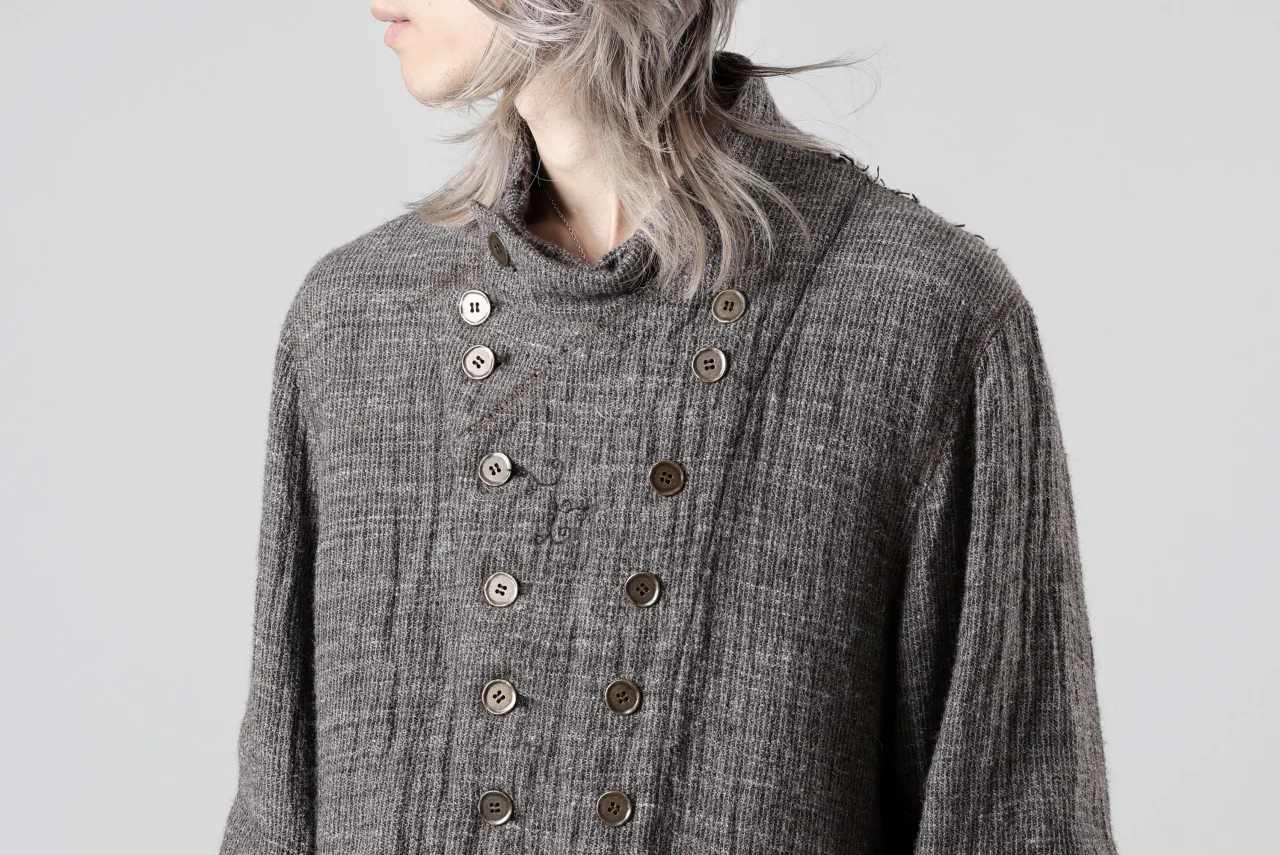 YUTA MATSUOKA double jacket / double weave cotton wool linen (brown) - Image 39