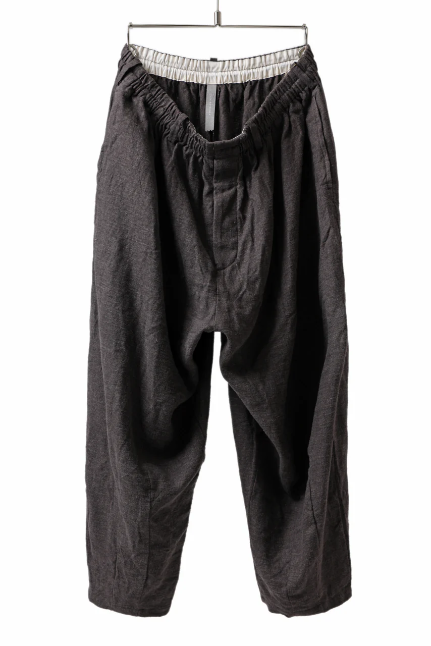 YUTA MATSUOKA easy darts pants / brushed linen canvas (brown)