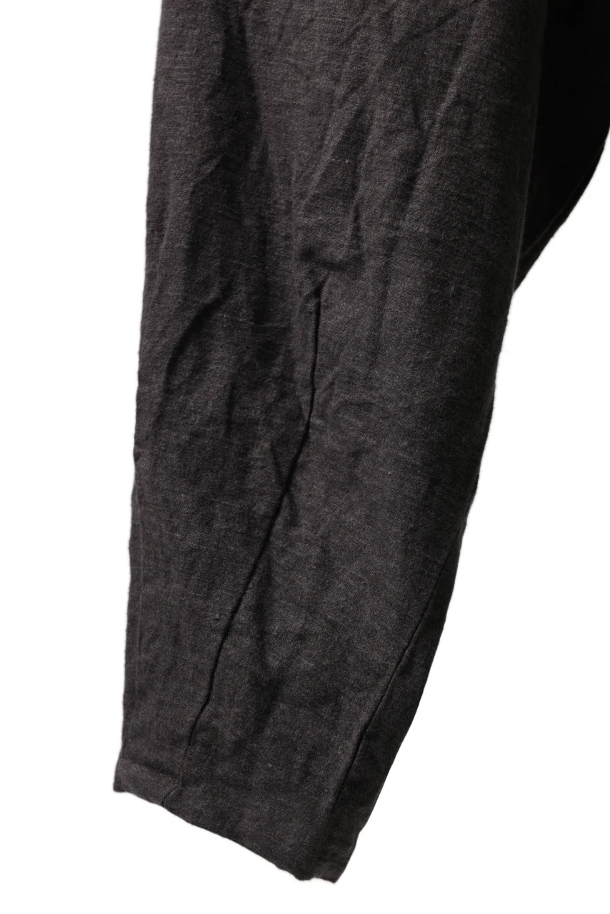 YUTA MATSUOKA easy darts pants / brushed linen canvas (brown) - Image 11