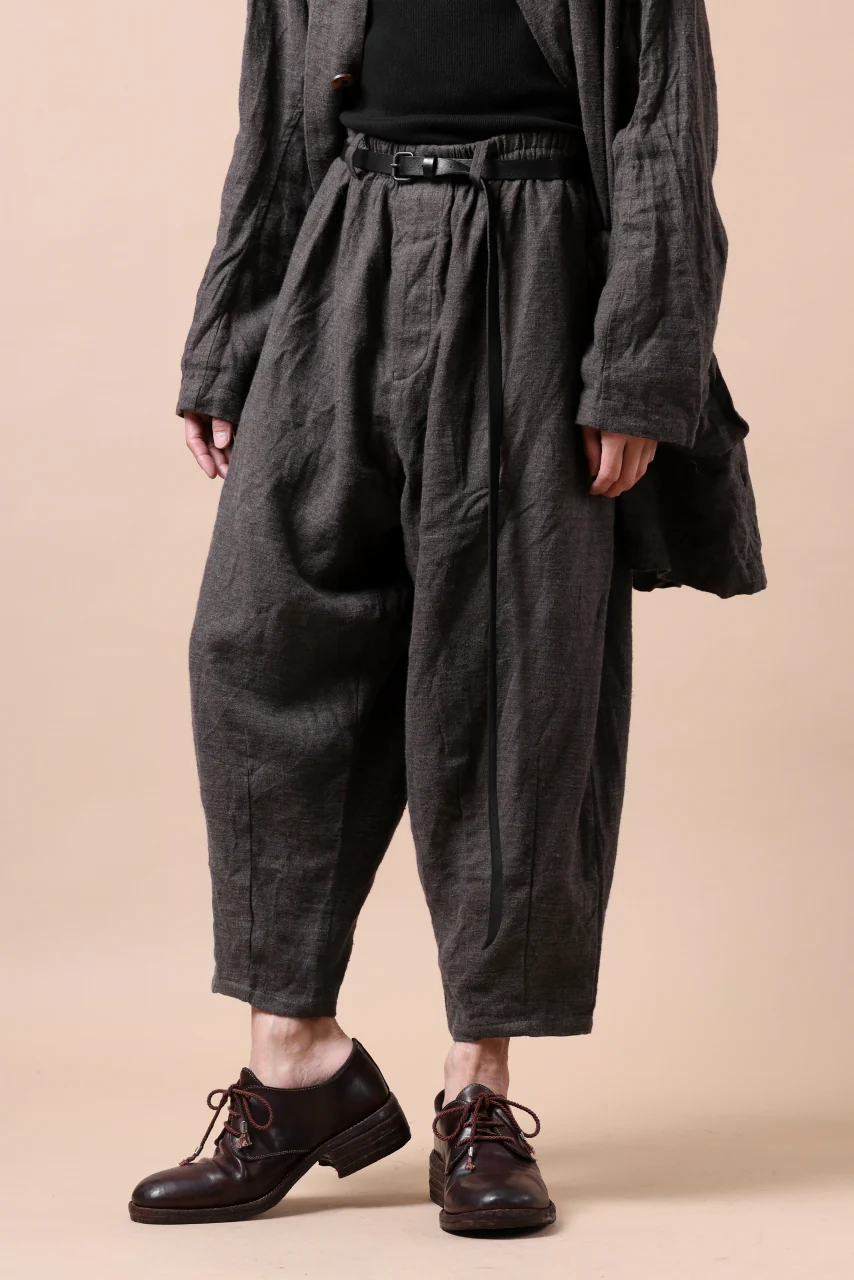 YUTA MATSUOKA easy darts pants / brushed linen canvas (brown) - Image 14