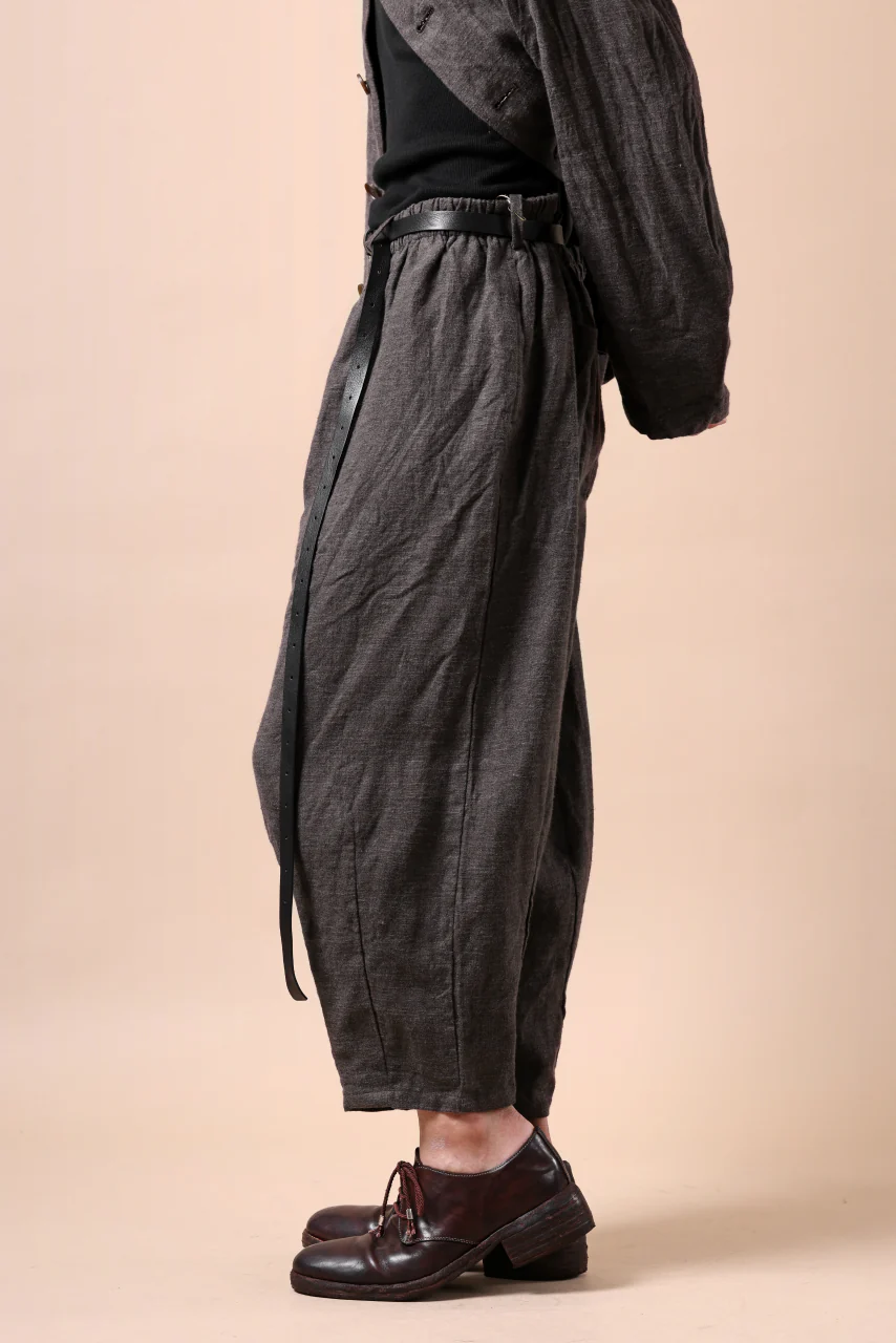 YUTA MATSUOKA easy darts pants / brushed linen canvas (brown) - Image 16