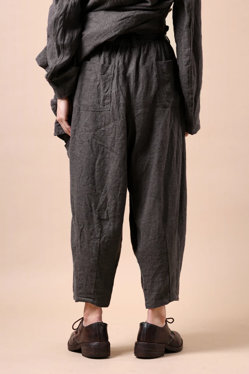 YUTA MATSUOKA easy darts pants / brushed linen canvas (brown) - Image 17
