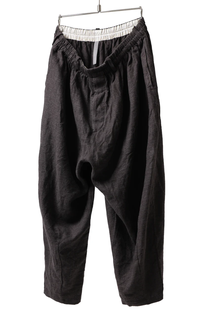 YUTA MATSUOKA easy darts pants / brushed linen canvas (brown) - Image 2
