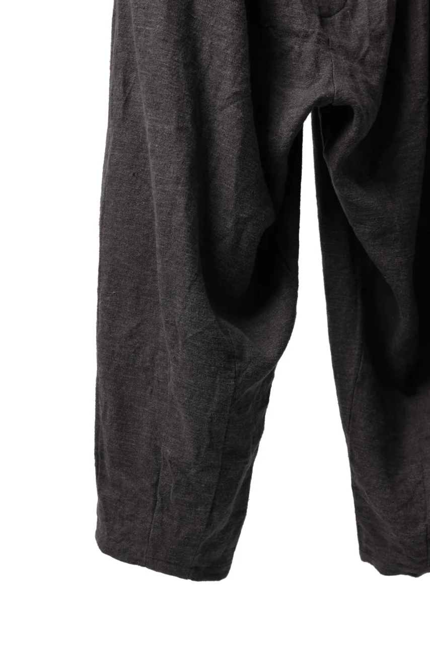 YUTA MATSUOKA easy darts pants / brushed linen canvas (brown) - Image 6