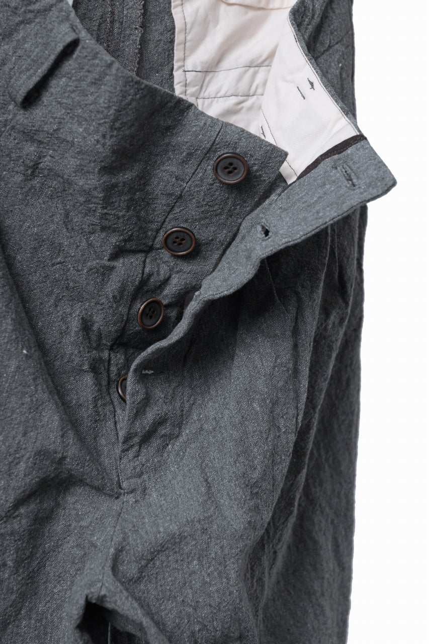 YUTA MATSUOKA tuck darts pants / washed chambray (dark gray) - Image 10