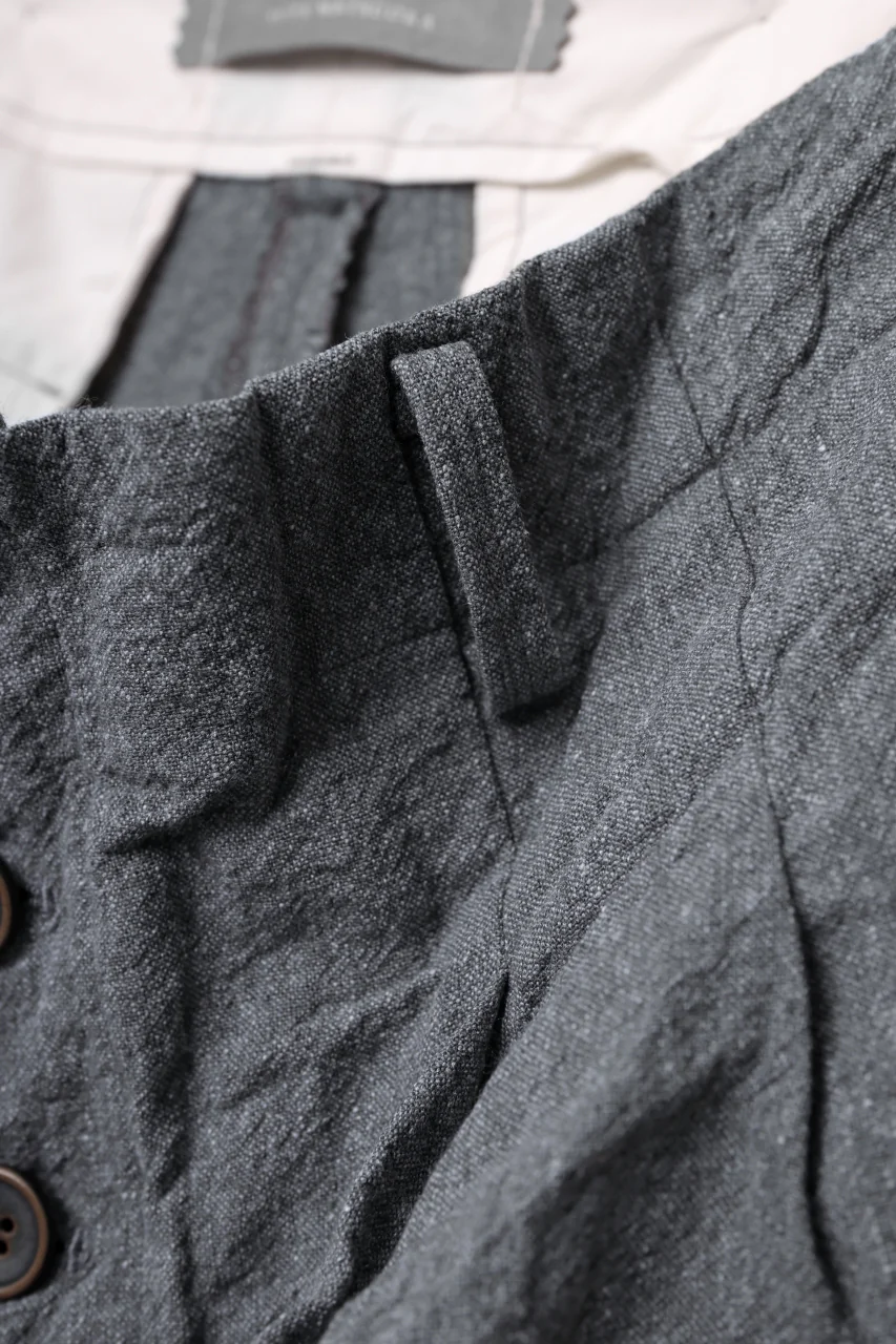 YUTA MATSUOKA tuck darts pants / washed chambray (dark gray) - Image 11