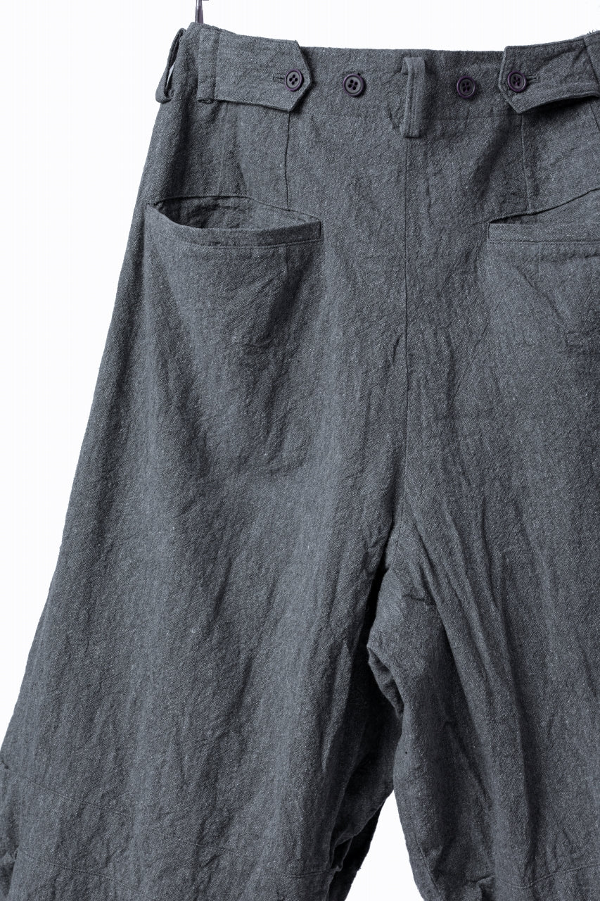 YUTA MATSUOKA tuck darts pants / washed chambray (dark gray) - Image 14