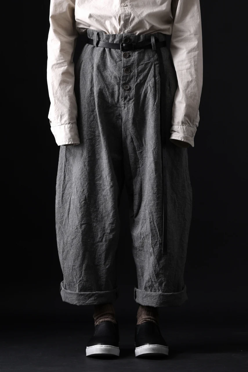 YUTA MATSUOKA tuck darts pants / washed chambray (dark gray) - Image 17