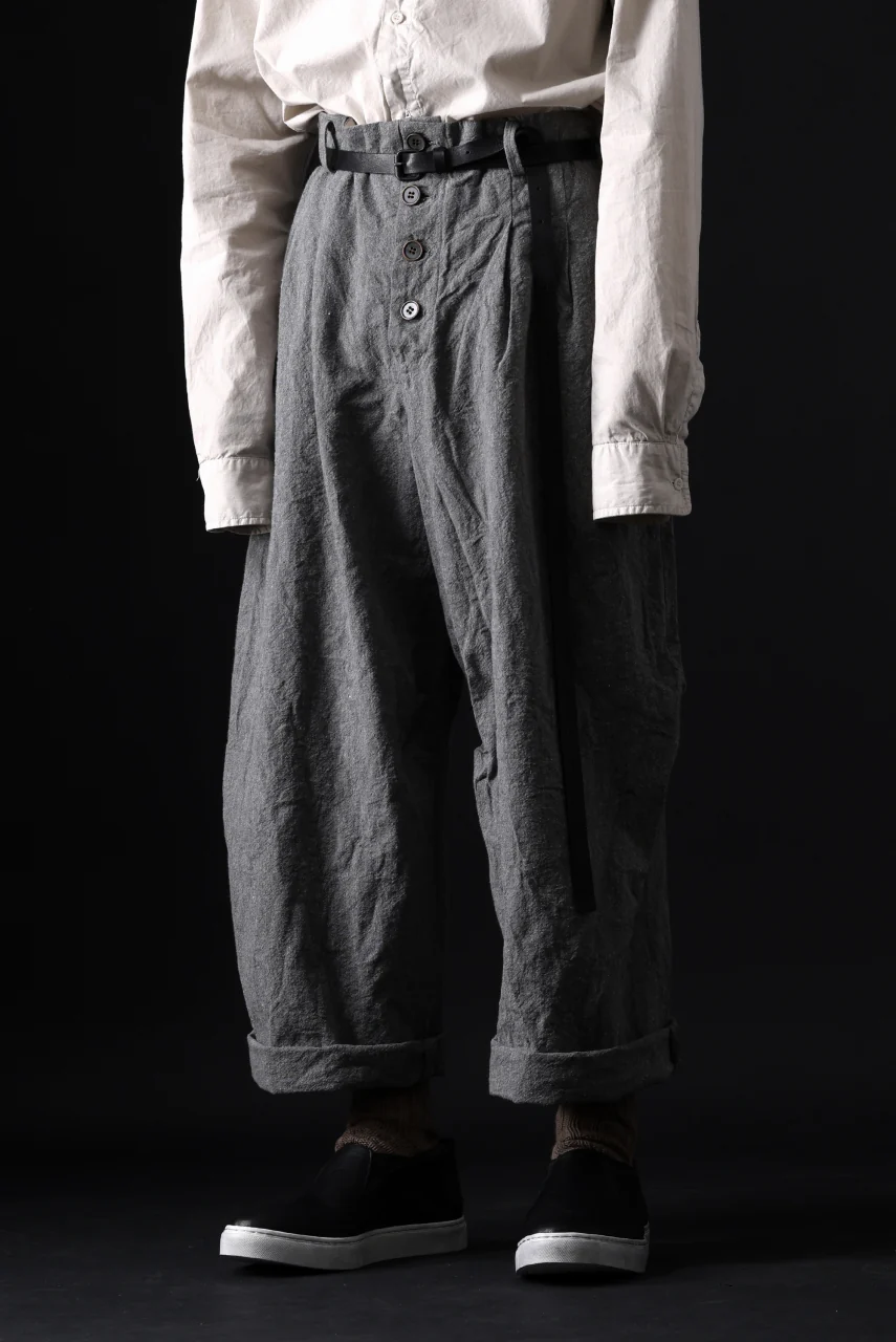 YUTA MATSUOKA tuck darts pants / washed chambray (dark gray) - Image 18