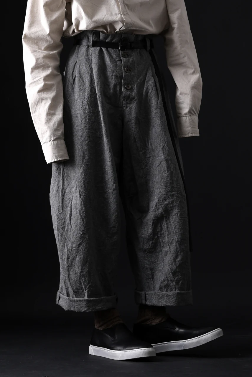 YUTA MATSUOKA tuck darts pants / washed chambray (dark gray) - Image 19