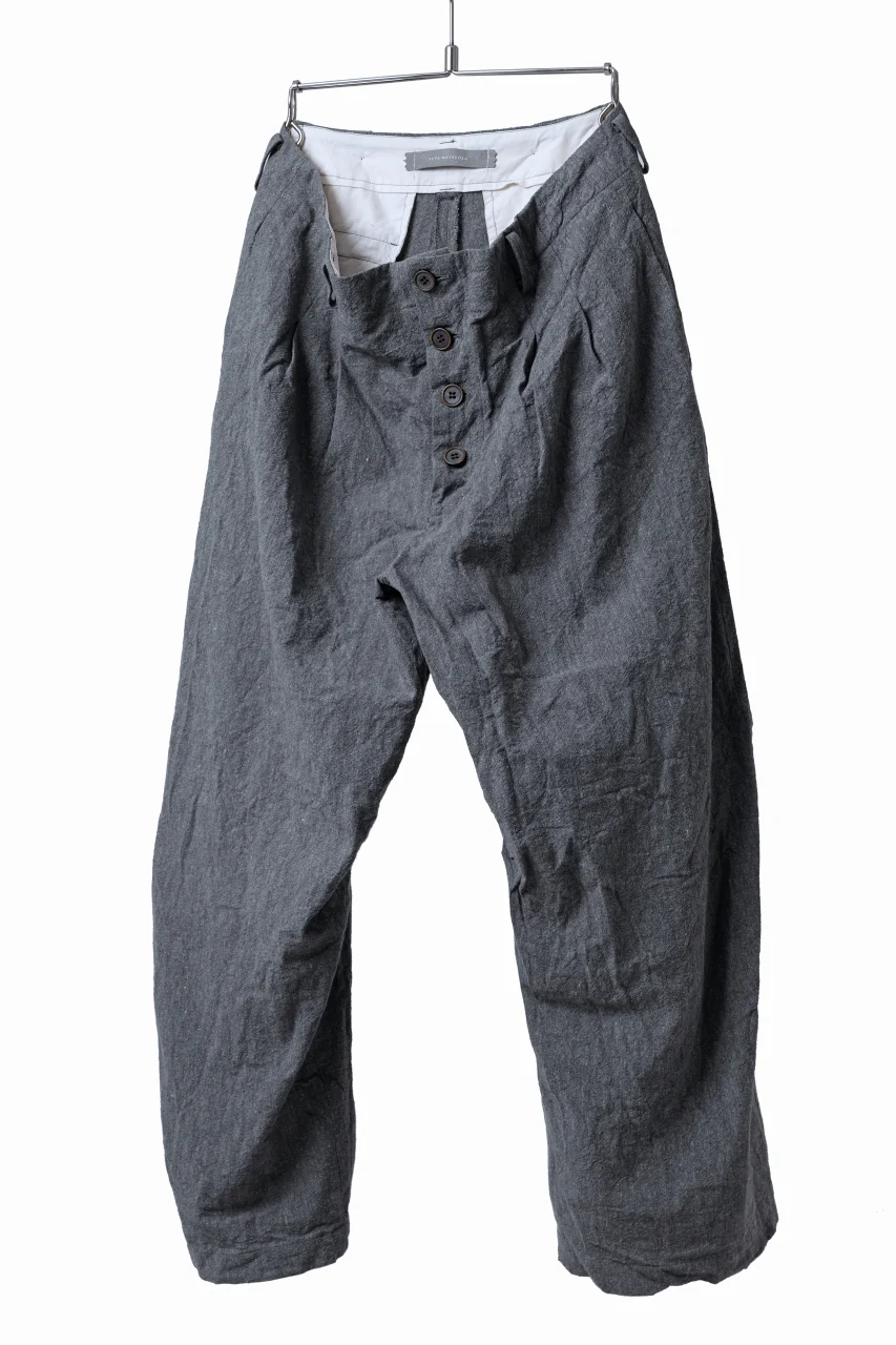YUTA MATSUOKA tuck darts pants / washed chambray (dark gray) - Image 2