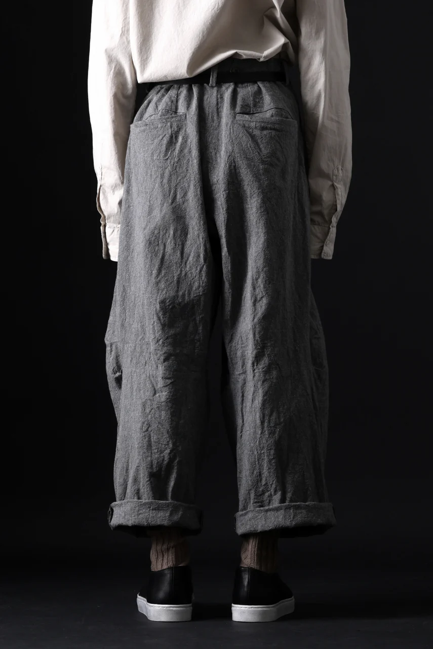 YUTA MATSUOKA tuck darts pants / washed chambray (dark gray) - Image 20