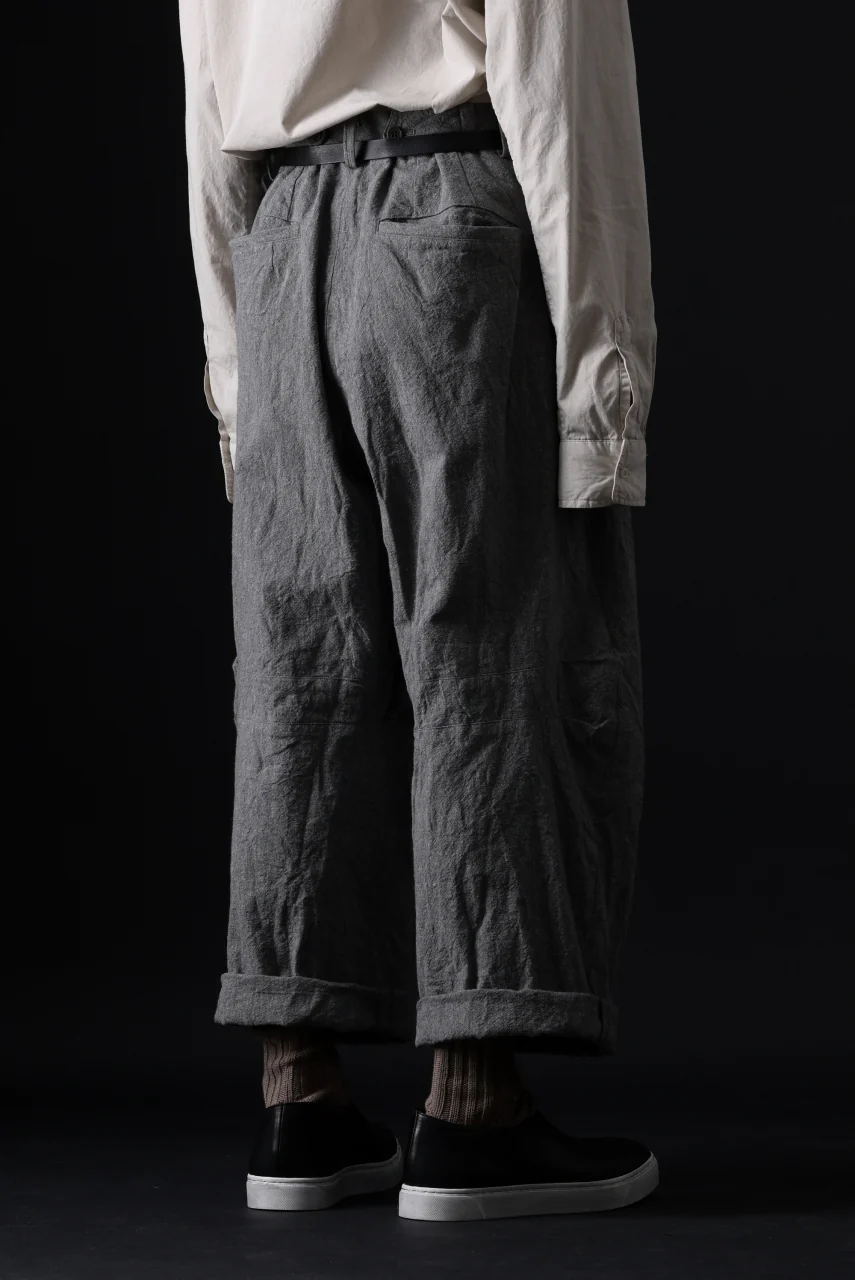 YUTA MATSUOKA tuck darts pants / washed chambray (dark gray) - Image 21