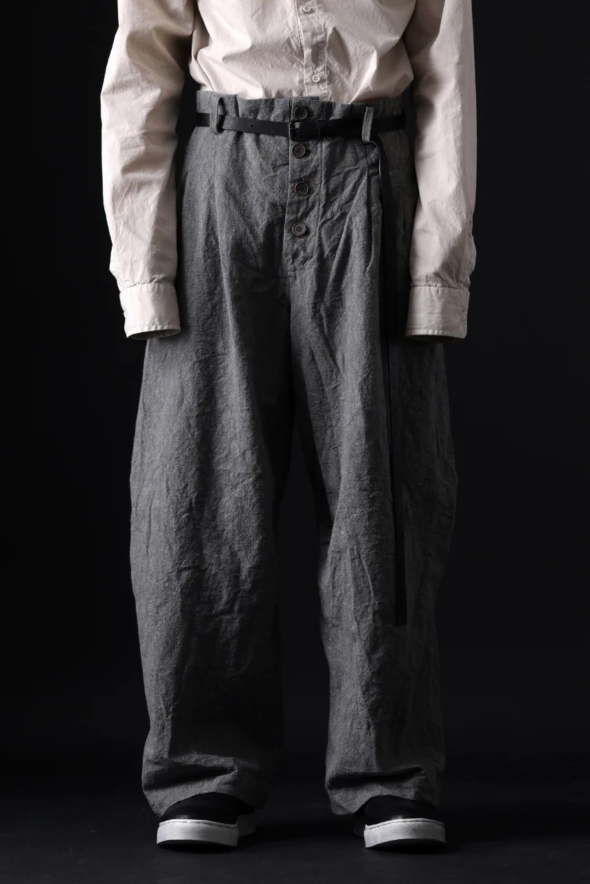 YUTA MATSUOKA tuck darts pants / washed chambray (dark gray) - Image 22