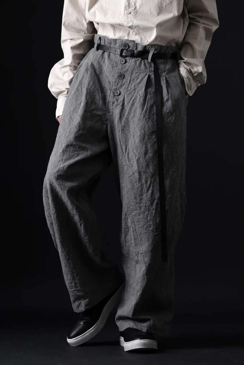 YUTA MATSUOKA tuck darts pants / washed chambray (dark gray) - Image 23