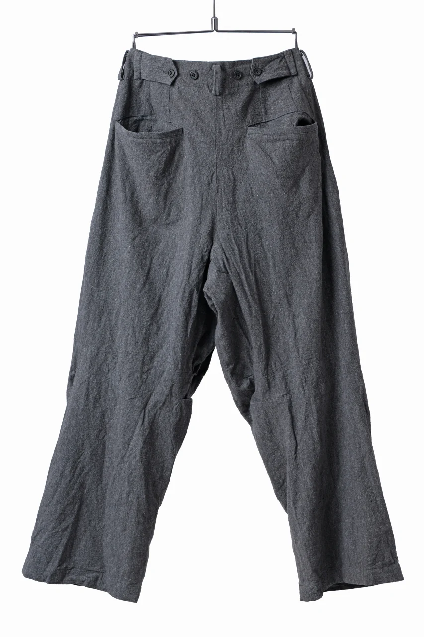 YUTA MATSUOKA tuck darts pants / washed chambray (dark gray) - Image 3