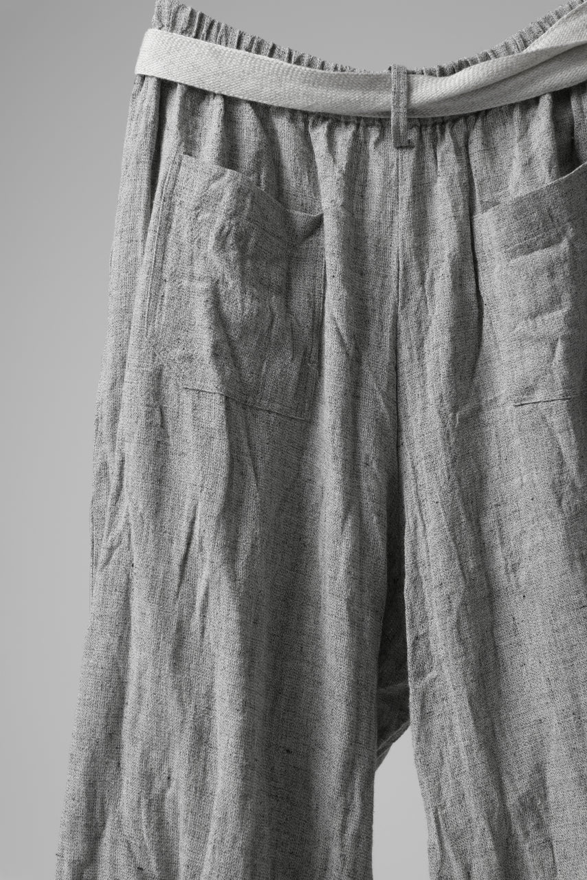 YUTA MATSUOKA exclusive easy darts pants / dead stock slab linen (light grey) - Image 11