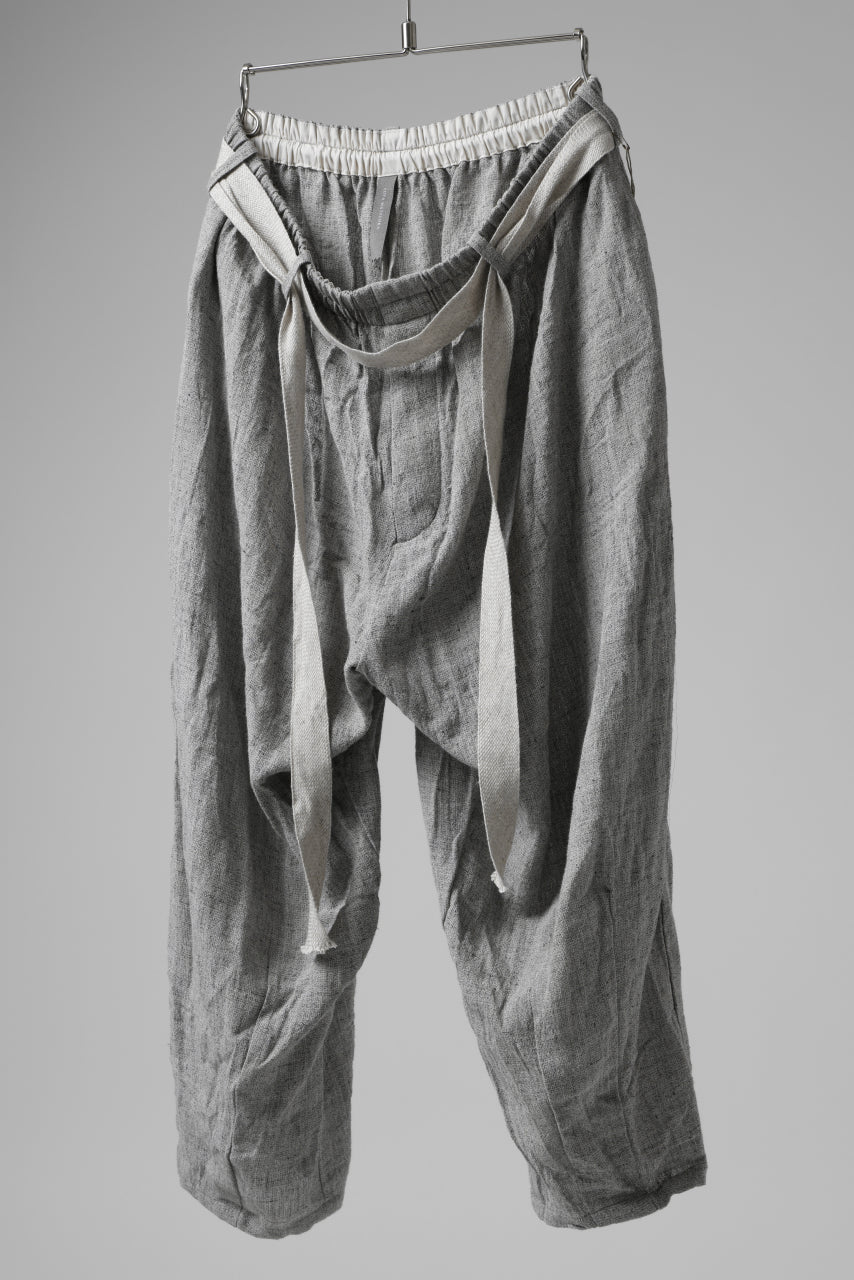 YUTA MATSUOKA exclusive easy darts pants / dead stock slab linen (light grey) - Image 2