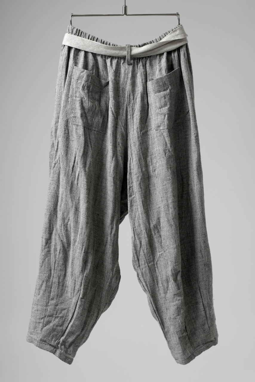 YUTA MATSUOKA exclusive easy darts pants / dead stock slab linen (light grey) - Image 3