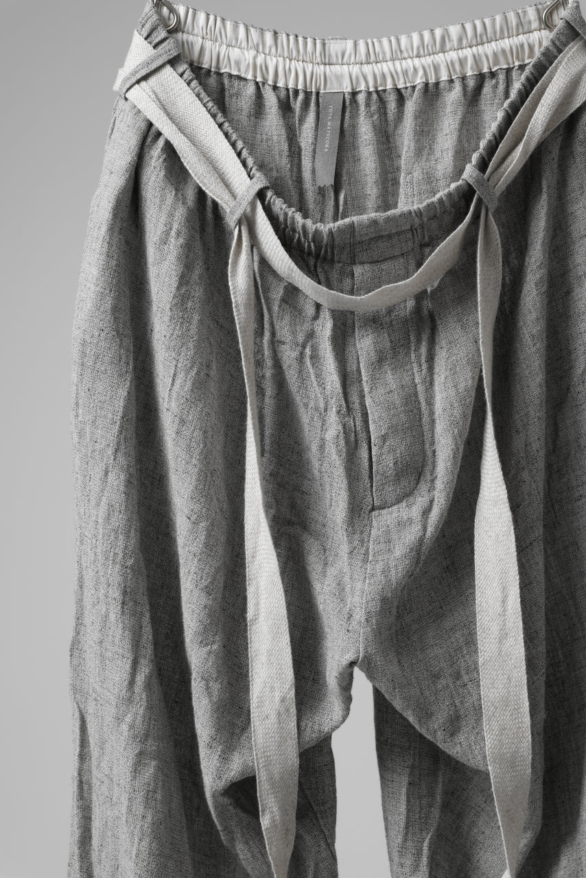 YUTA MATSUOKA exclusive easy darts pants / dead stock slab linen (light grey) - Image 4