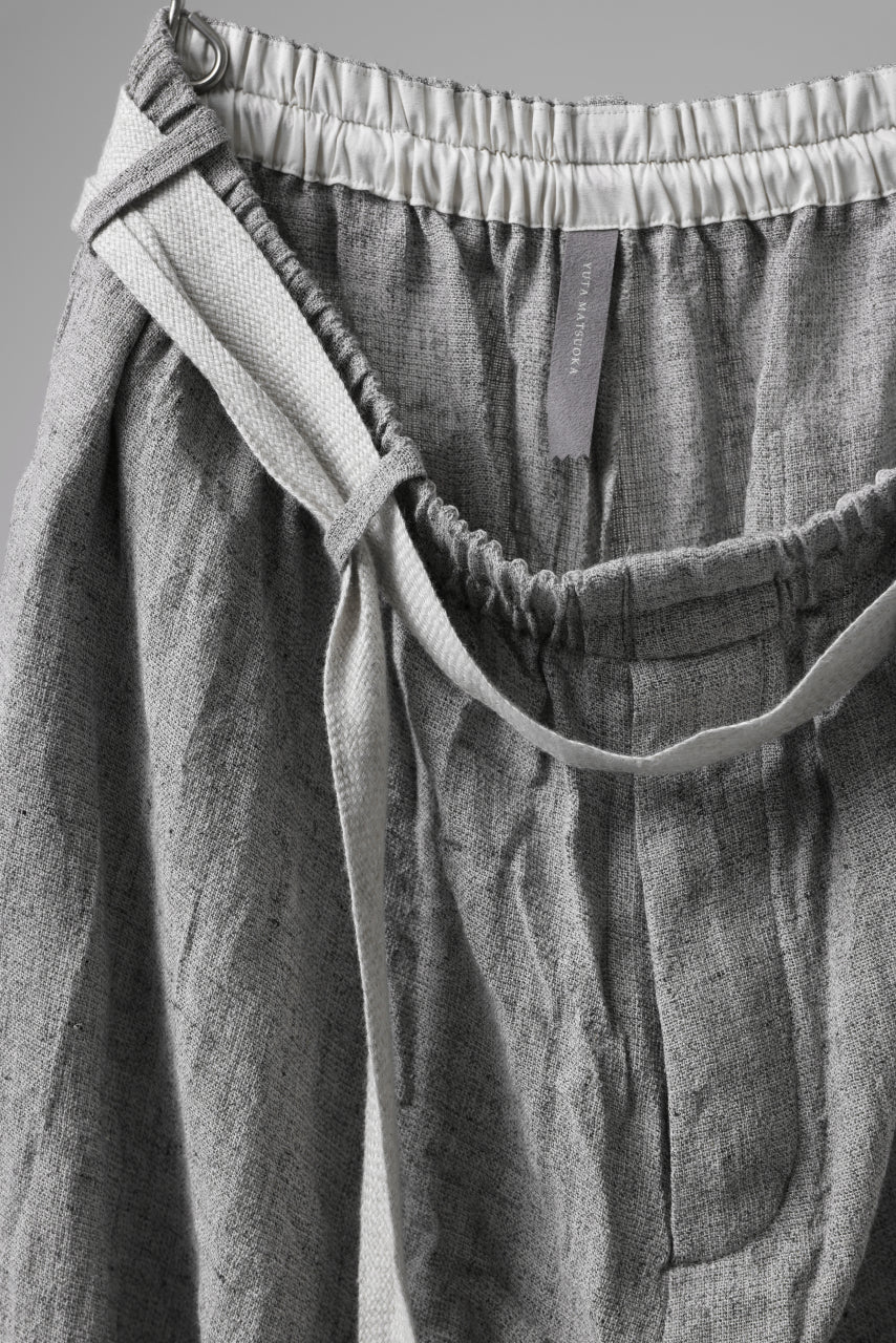 YUTA MATSUOKA exclusive easy darts pants / dead stock slab linen (light grey) - Image 5