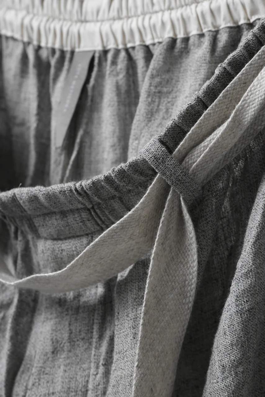 YUTA MATSUOKA exclusive easy darts pants / dead stock slab linen (light grey) - Image 6