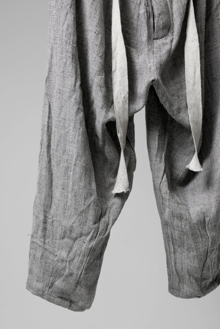 YUTA MATSUOKA exclusive easy darts pants / dead stock slab linen (light grey) - Image 7