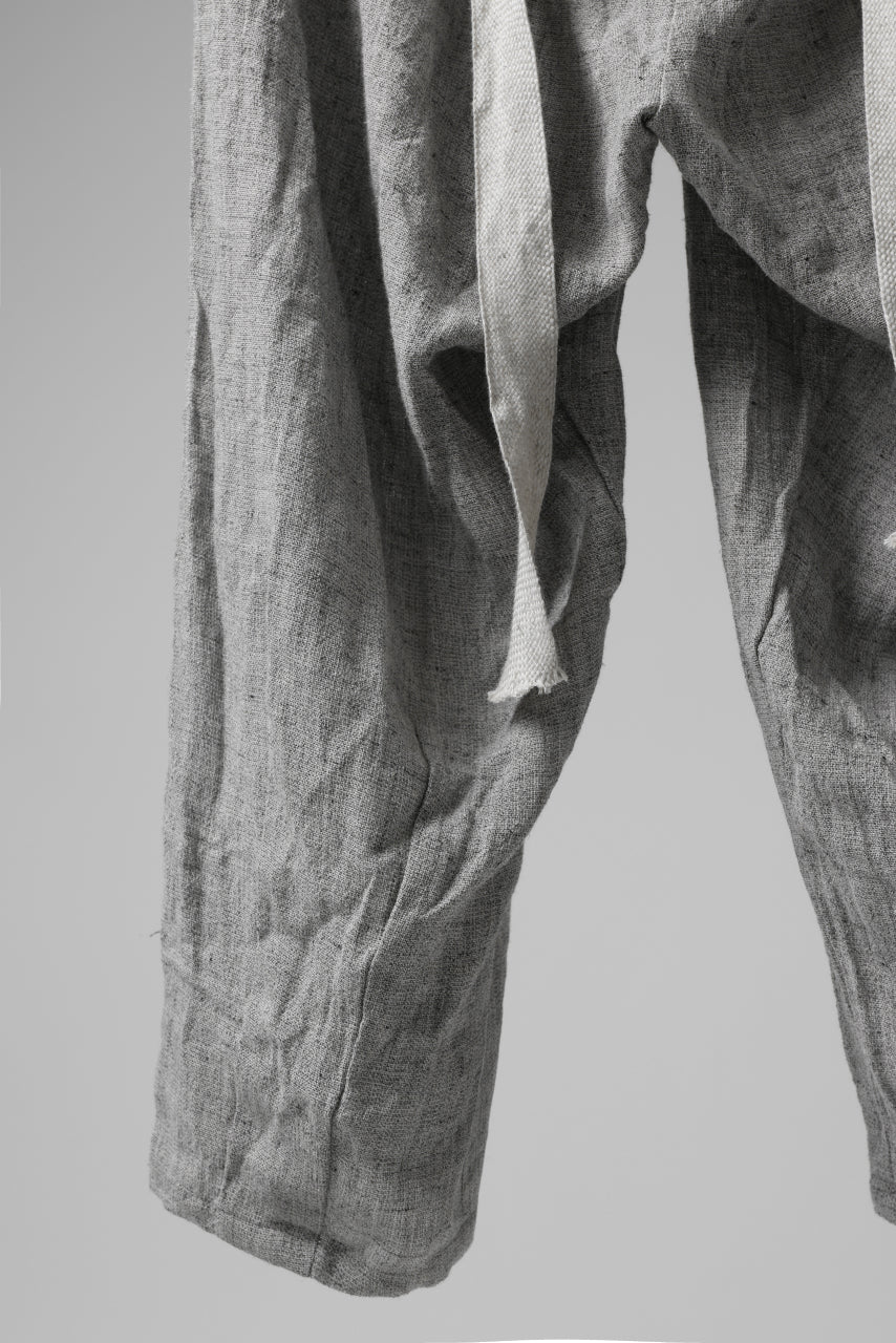 YUTA MATSUOKA exclusive easy darts pants / dead stock slab linen (light grey) - Image 8