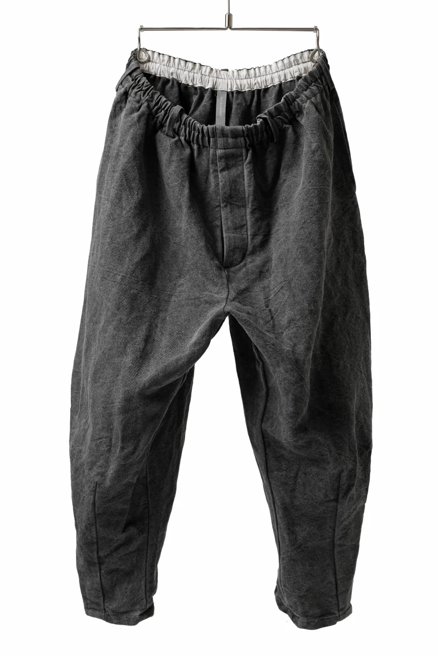 YUTA MATSUOKA exclusive easy darts pants / high-density linen jp paper (bincho ink black)