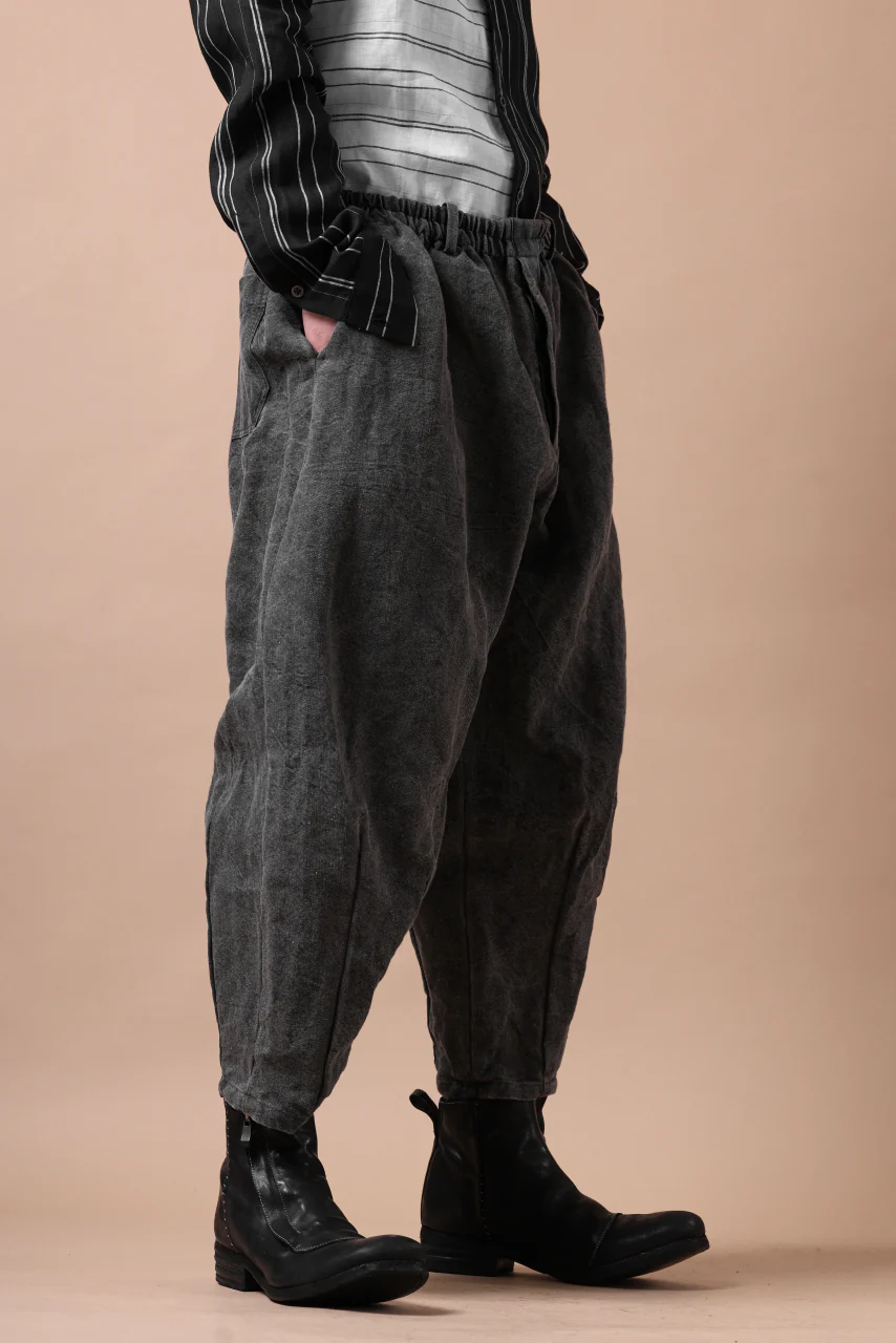 YUTA MATSUOKA exclusive easy darts pants / high-density linen jp paper (bincho ink black) - Image 16