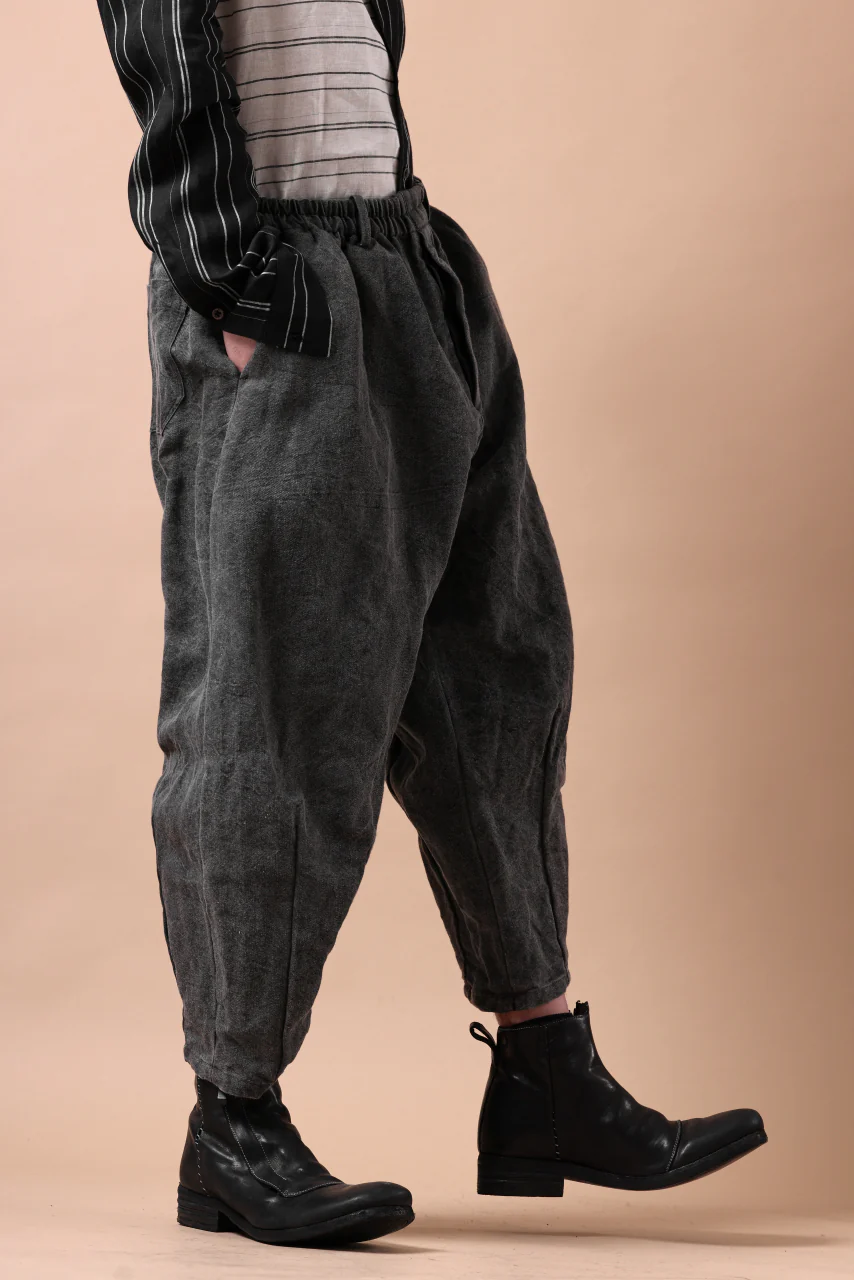 YUTA MATSUOKA exclusive easy darts pants / high-density linen jp paper (bincho ink black) - Image 17