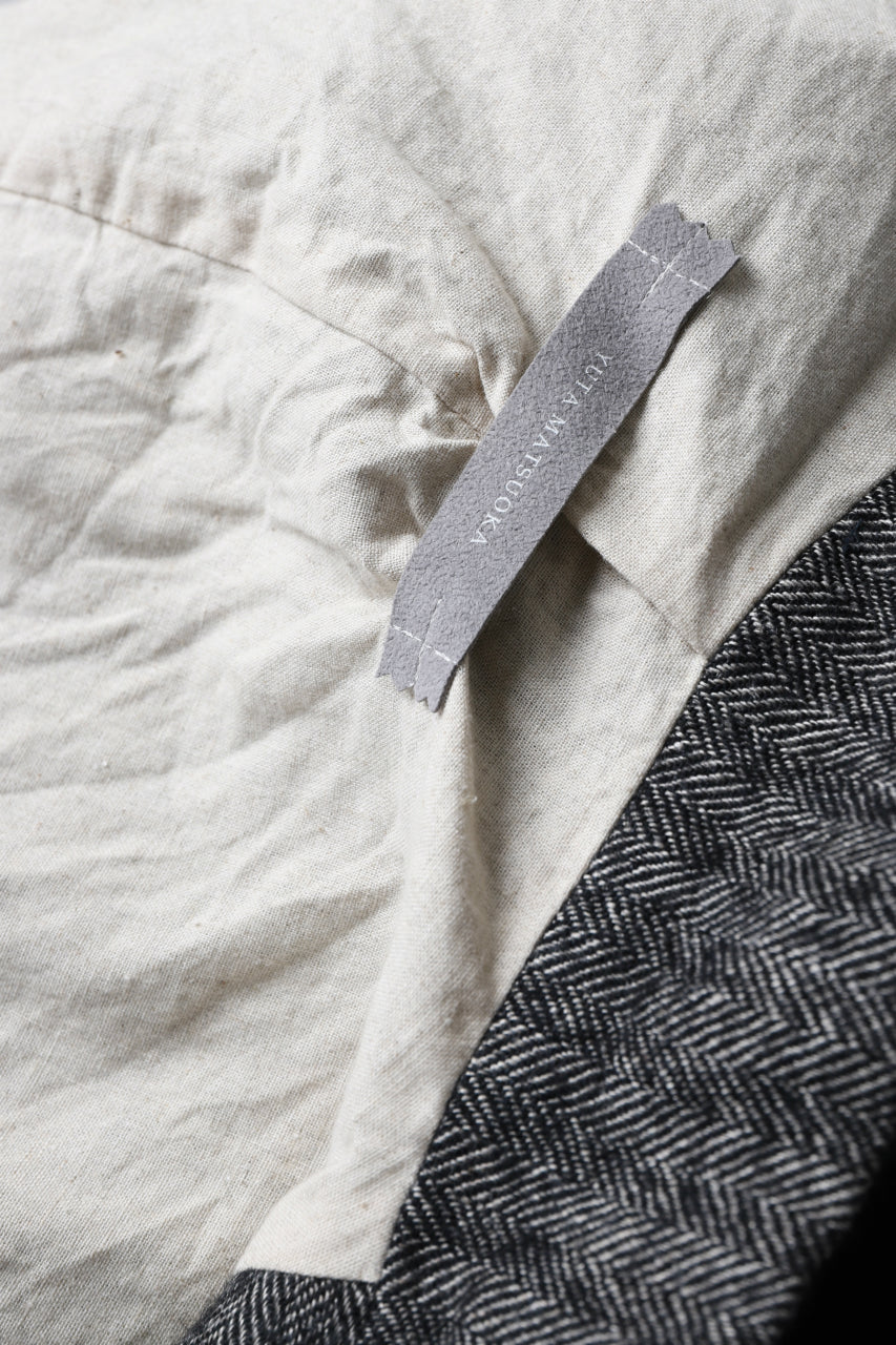 YUTA MATSUOKA exclusive jacket coat / wool linen herringbone (charcoal grey) - Image 4