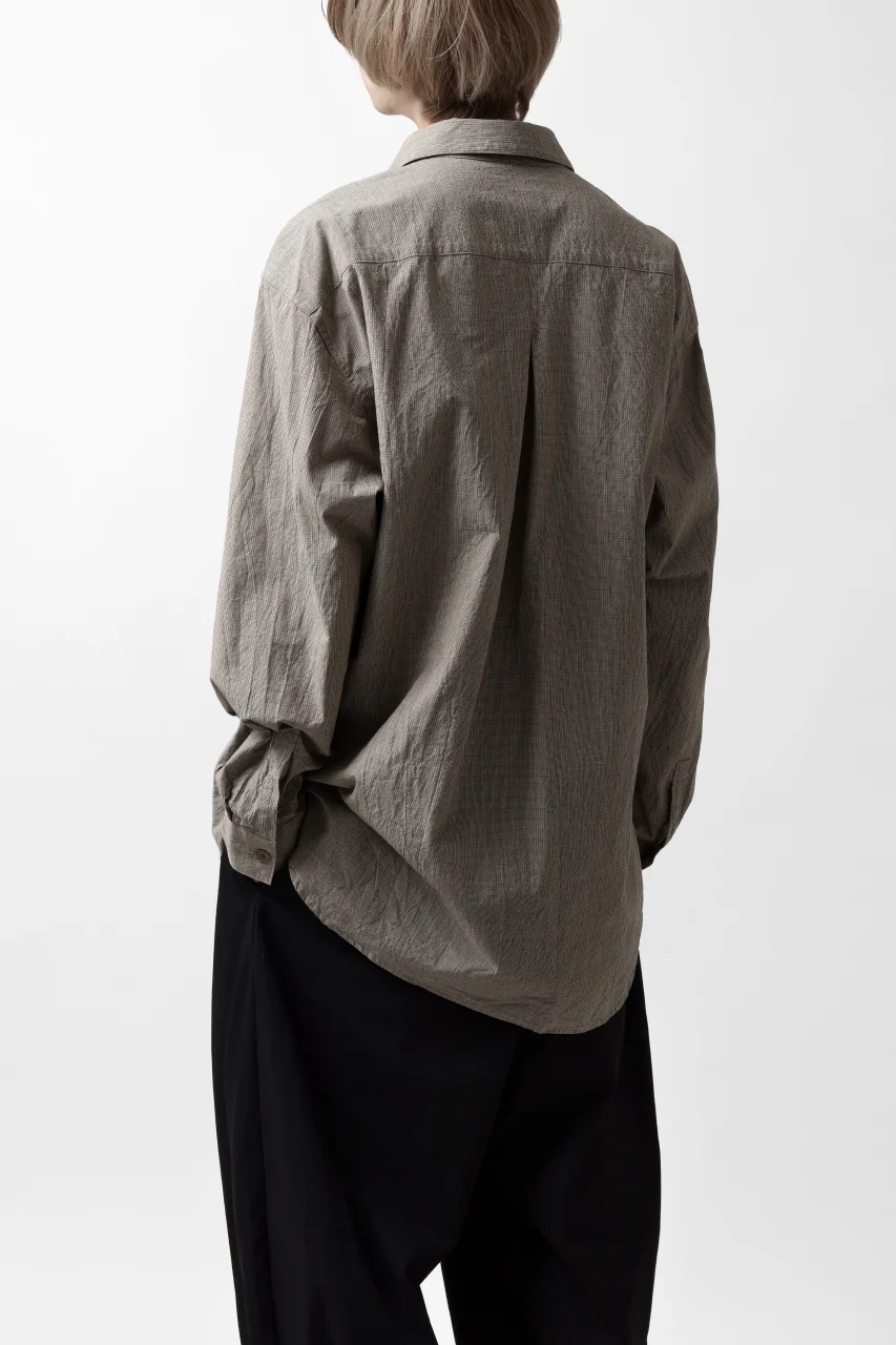 YUTA MATSUOKA exclusive plain shirt / organic cotton washer check (mustard) - Image 15
