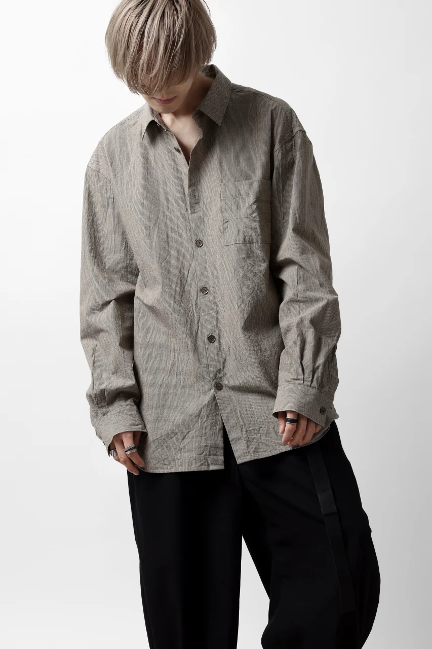 YUTA MATSUOKA exclusive plain shirt / organic cotton washer check (mustard) - Image 2
