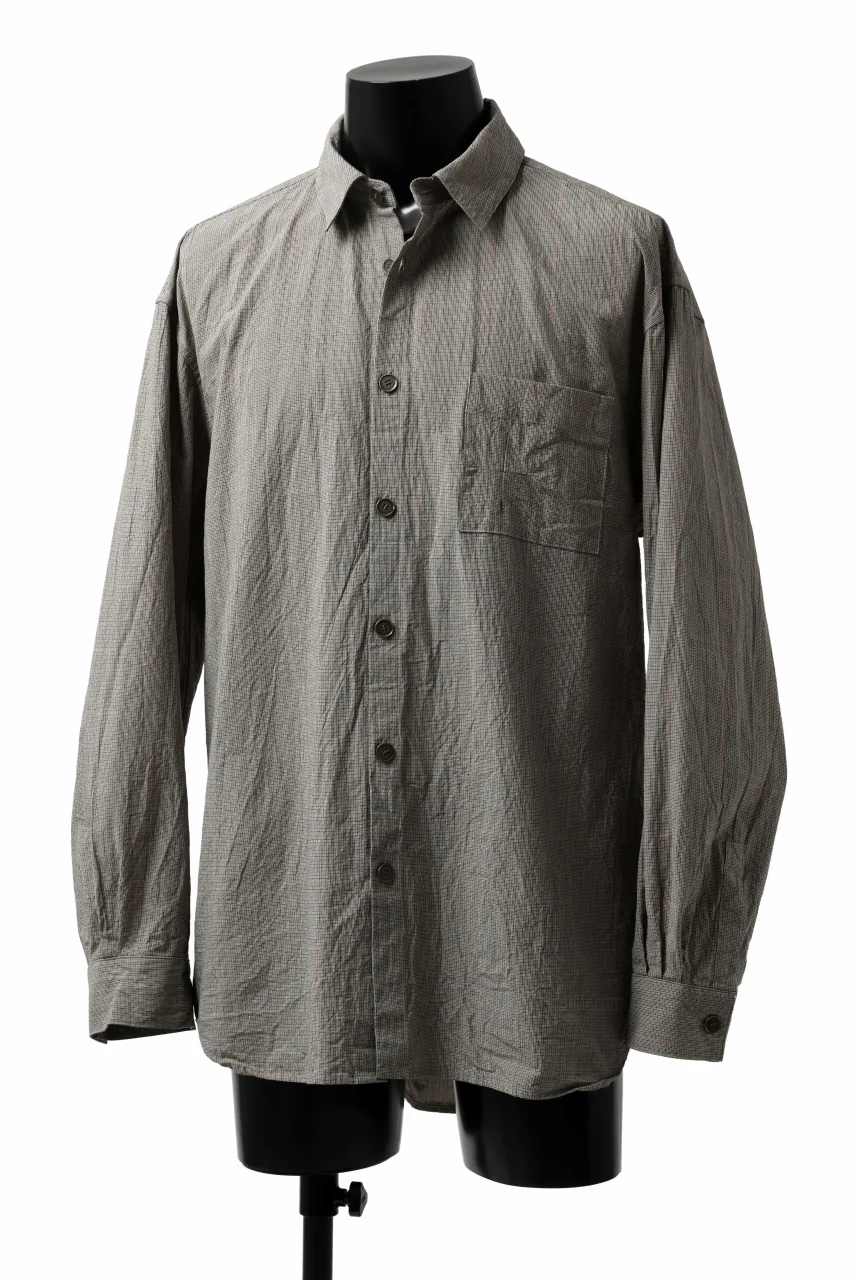 YUTA MATSUOKA exclusive plain shirt / organic cotton washer check (mustard) - Image 3