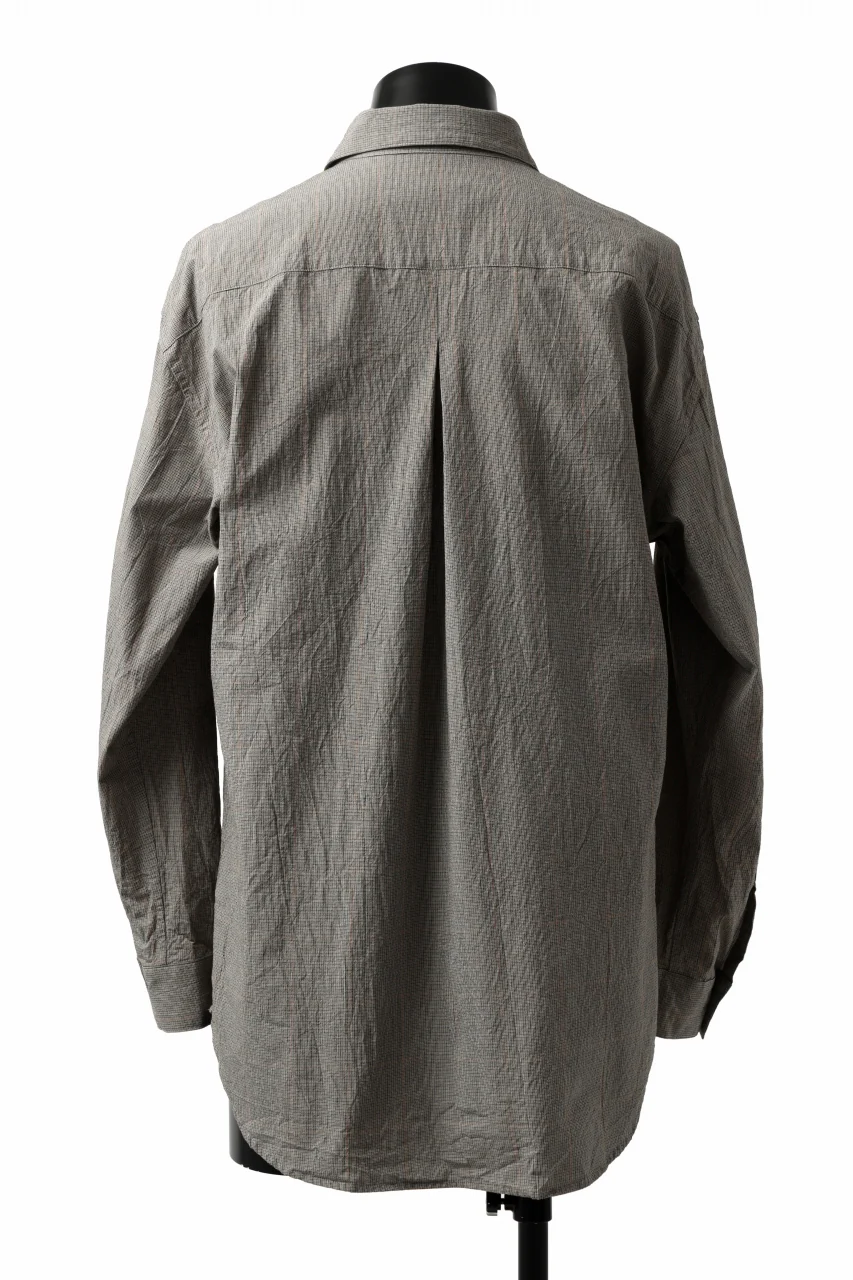 YUTA MATSUOKA exclusive plain shirt / organic cotton washer check (mustard) - Image 4