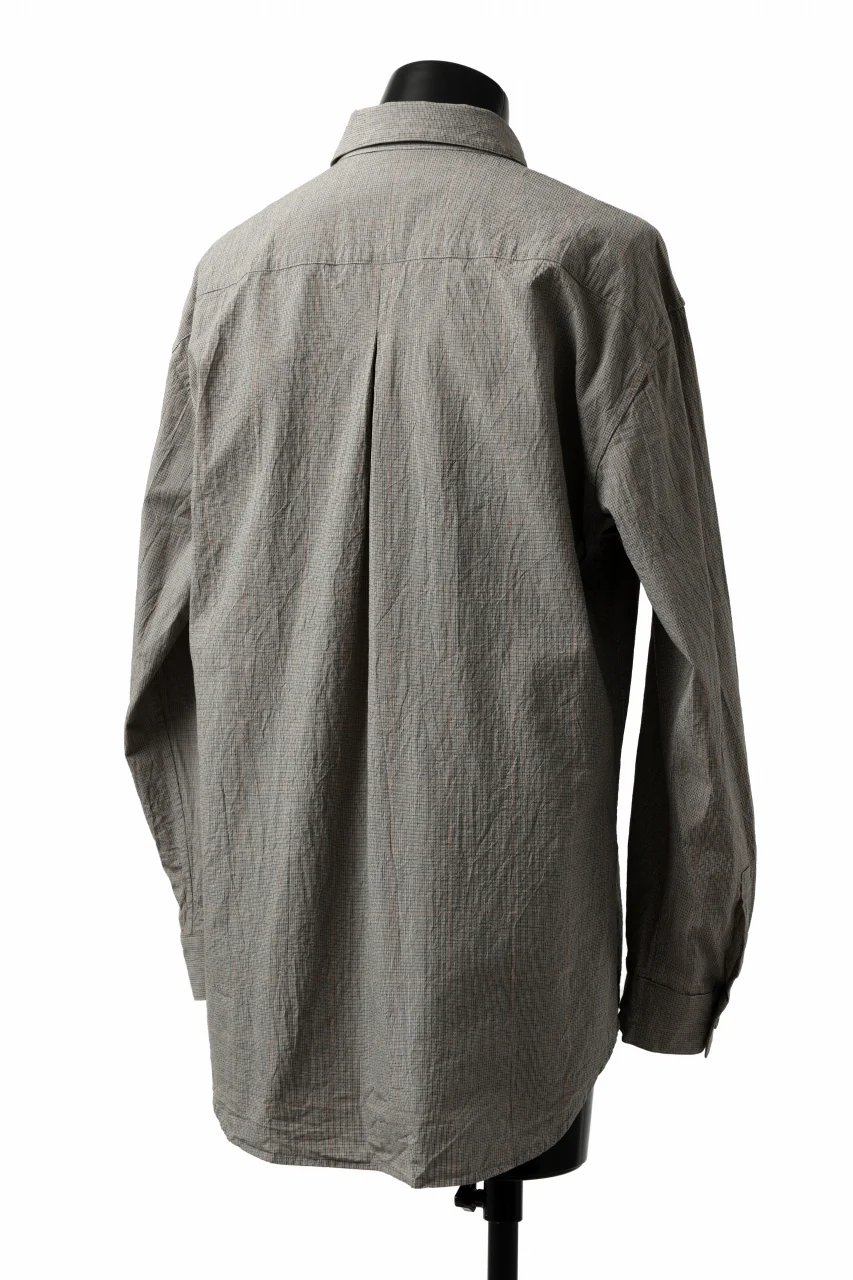 YUTA MATSUOKA exclusive plain shirt / organic cotton washer check (mustard) - Image 5