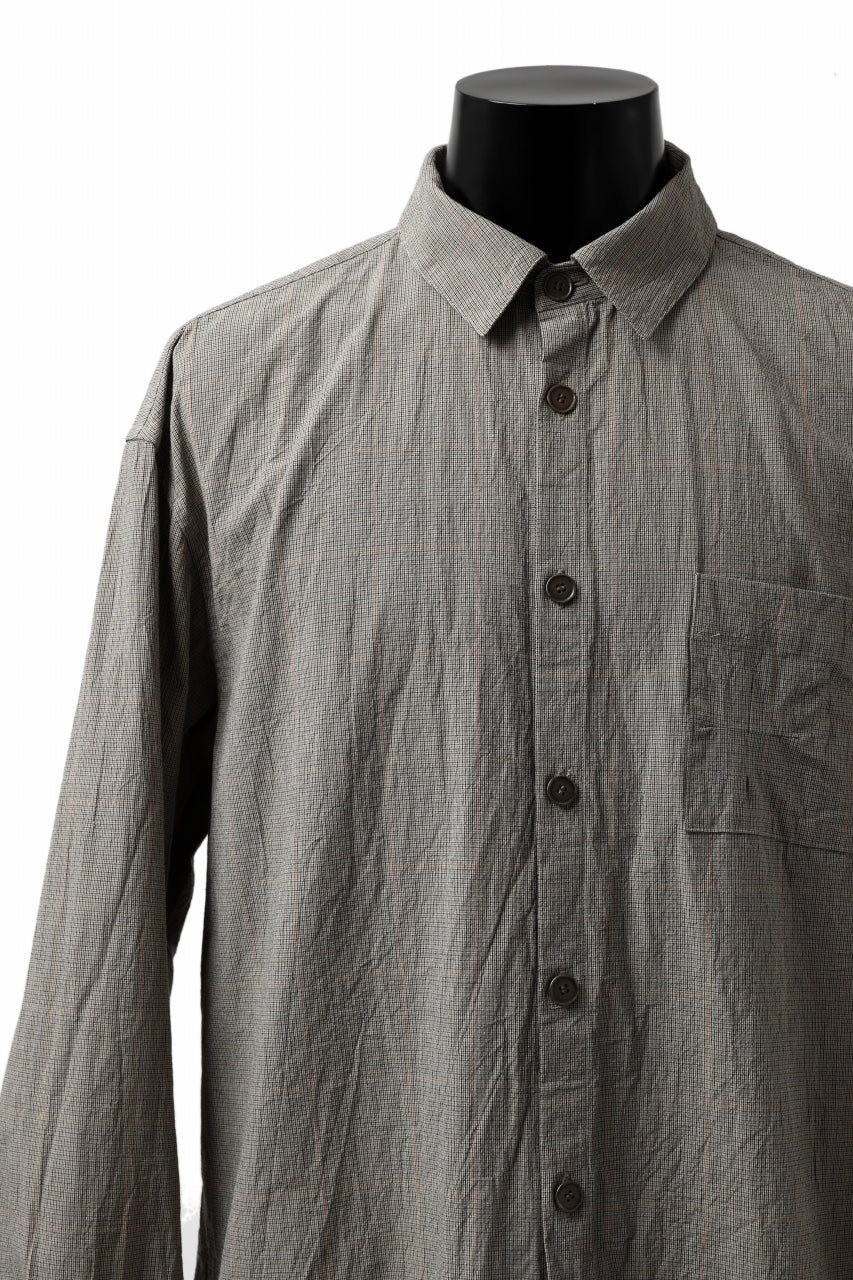 YUTA MATSUOKA exclusive plain shirt / organic cotton washer check (mustard) - Image 7