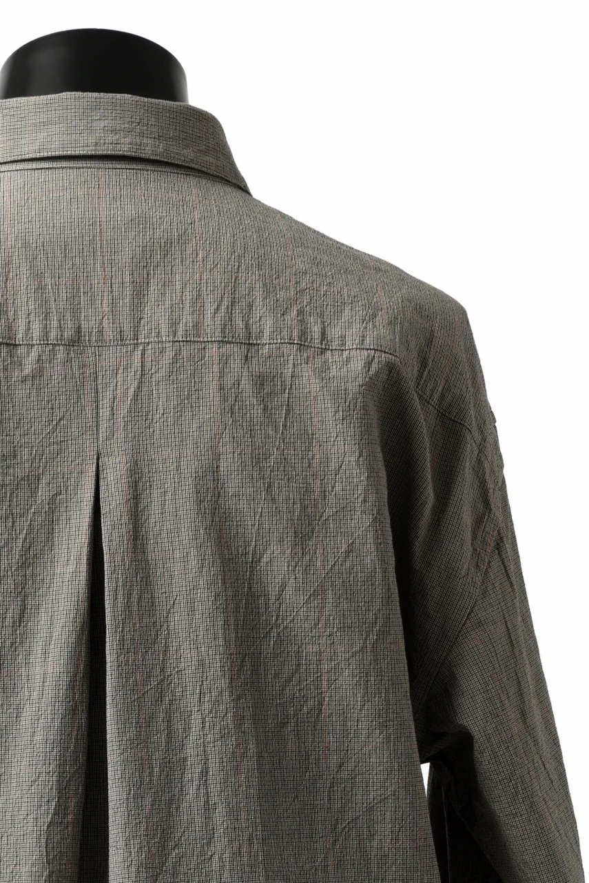 YUTA MATSUOKA exclusive plain shirt / organic cotton washer check (mustard) - Image 9