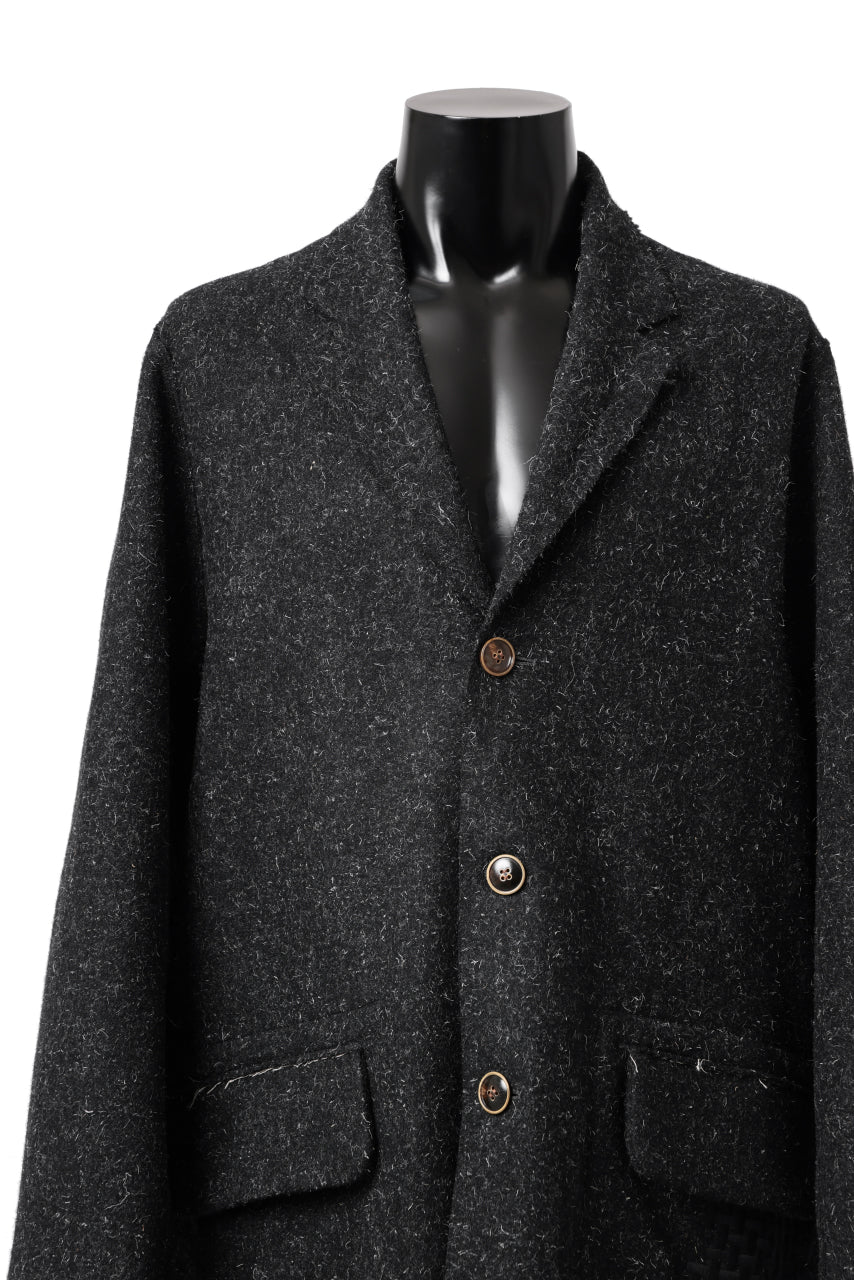YUTA MATSUOKA jacket-coat / british wool melton including kempi (charcoal gray) - Image 10