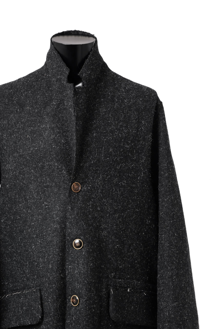 YUTA MATSUOKA jacket-coat / british wool melton including kempi (charcoal gray) - Image 14