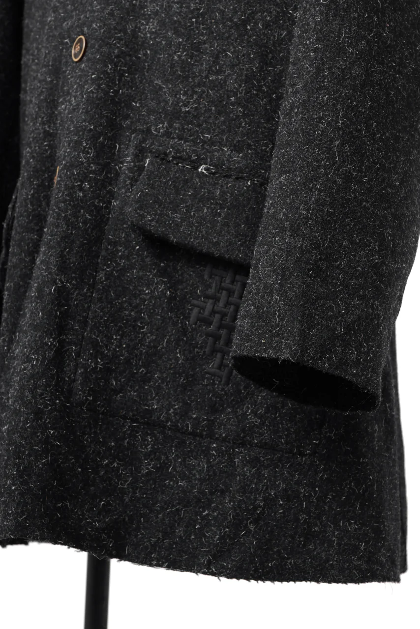 YUTA MATSUOKA jacket-coat / british wool melton including kempi (charcoal gray) - Image 16